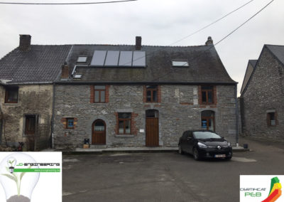 Certificat PEB d'une maison mitoyenne en pierre réalisé par JD Engineering