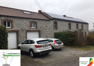 Certificat PEB d'une maison mitoyenne en pierre réalisé par JD Engineering